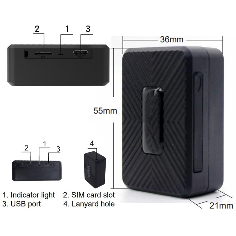 Zeer nauwkeurige mini 4G GPS-tracker tot 25 dagen