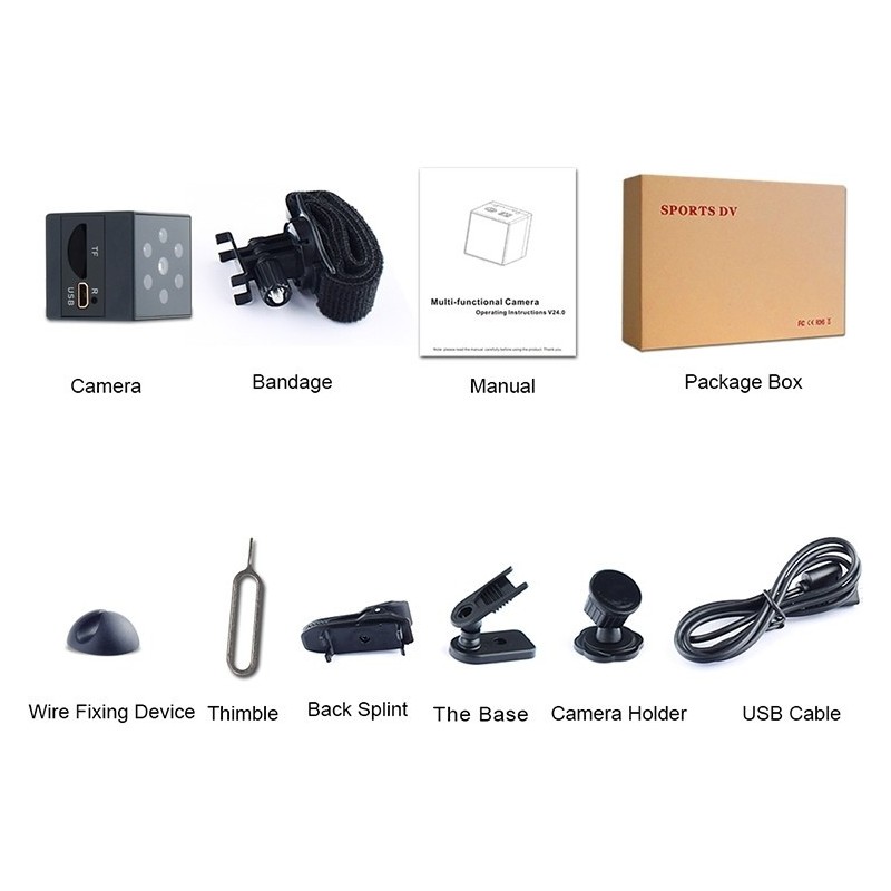 Mini IR-bewegingsdetectiecamera 2 uur Full HD