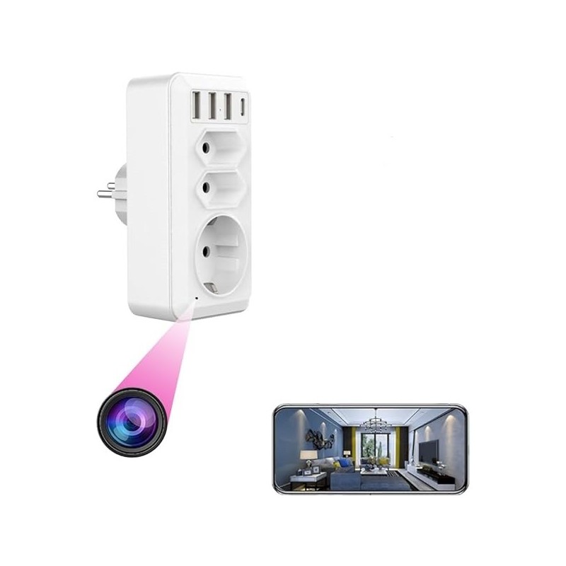 Stopcontact Full HD Wifi camera bewegingsdetectie