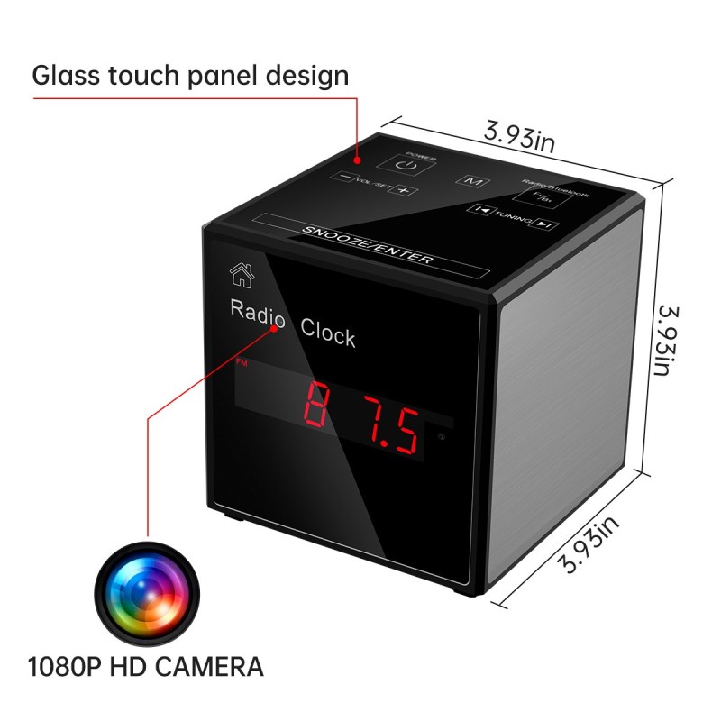 Caméra espion Wi-Fi - Horloge - Enceinte Bluetooth