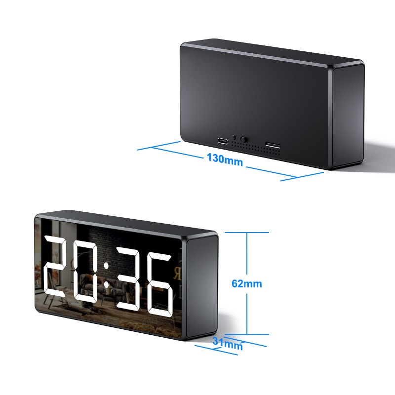 Wecker mit WLAN-Kamera Full HD und Bewegungserkennung
