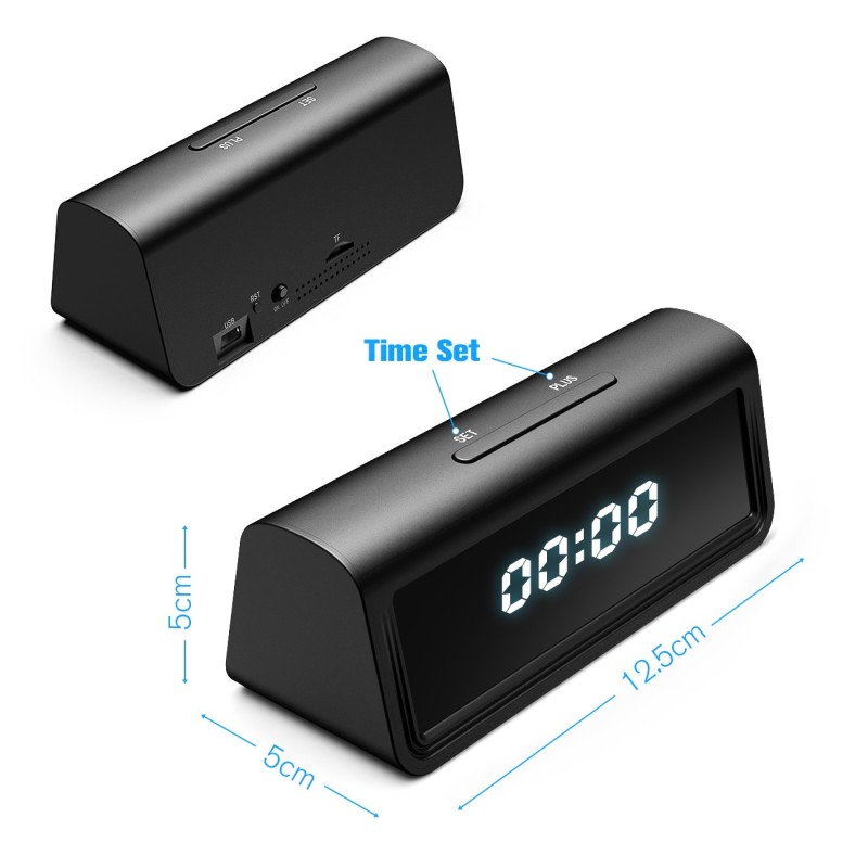 Orologio con telecamera WiFi Full HD e rilevamento del movimento