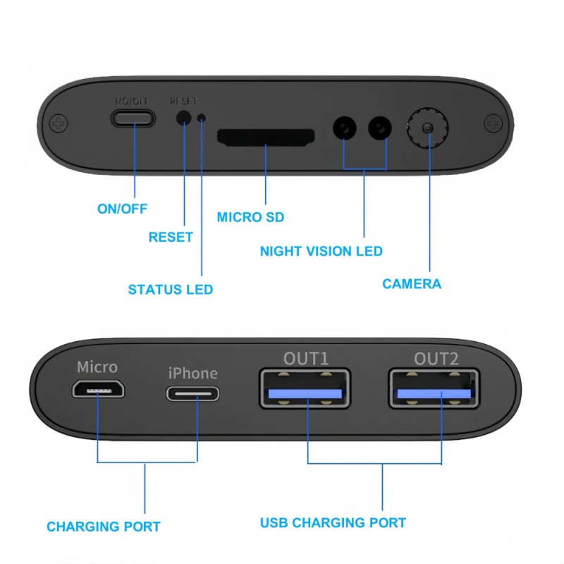 Caméra Full HD Batterie externe 20 heures d'autonomie